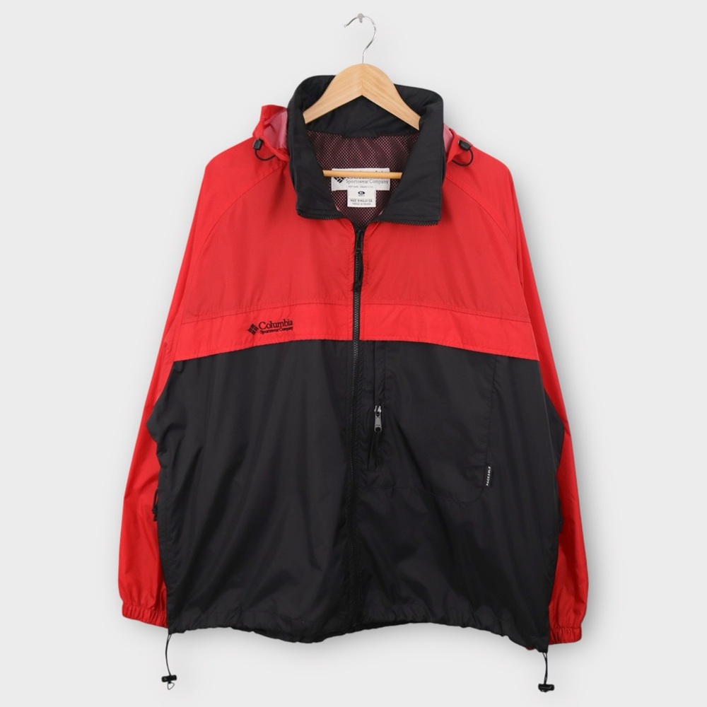 Vintage Columbia Jacket Men’s Size XL‎ 90’s Black/Red Lightweight Windbreaker